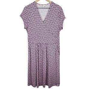 Boden Dress Womens 12 Purple Lola Jersey‎ Asphalt Berry Bloom Stretch